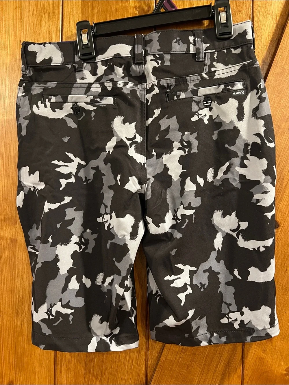 Hurley Black & White Camo Youth Hybrid Shorts